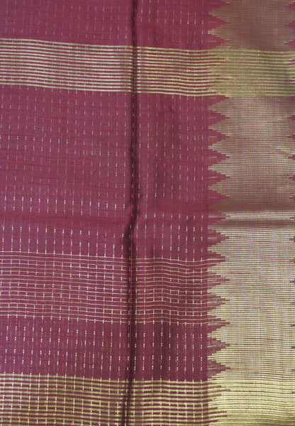 Semi Raw Silk Saree-Maroon