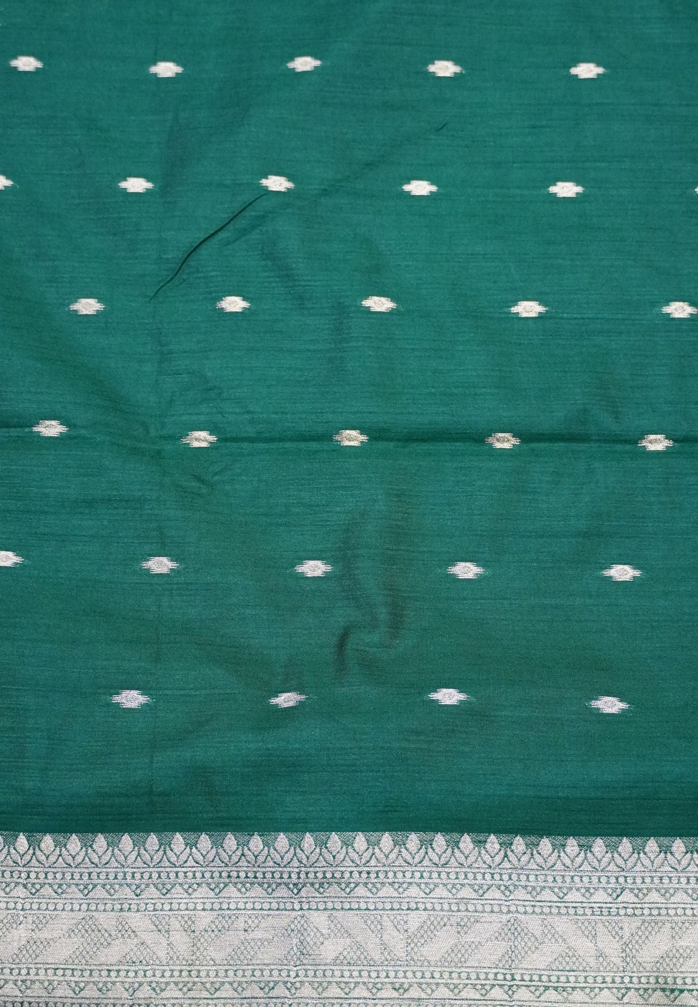 Semi Tussar Saree with Rose Floral Zari Weaving