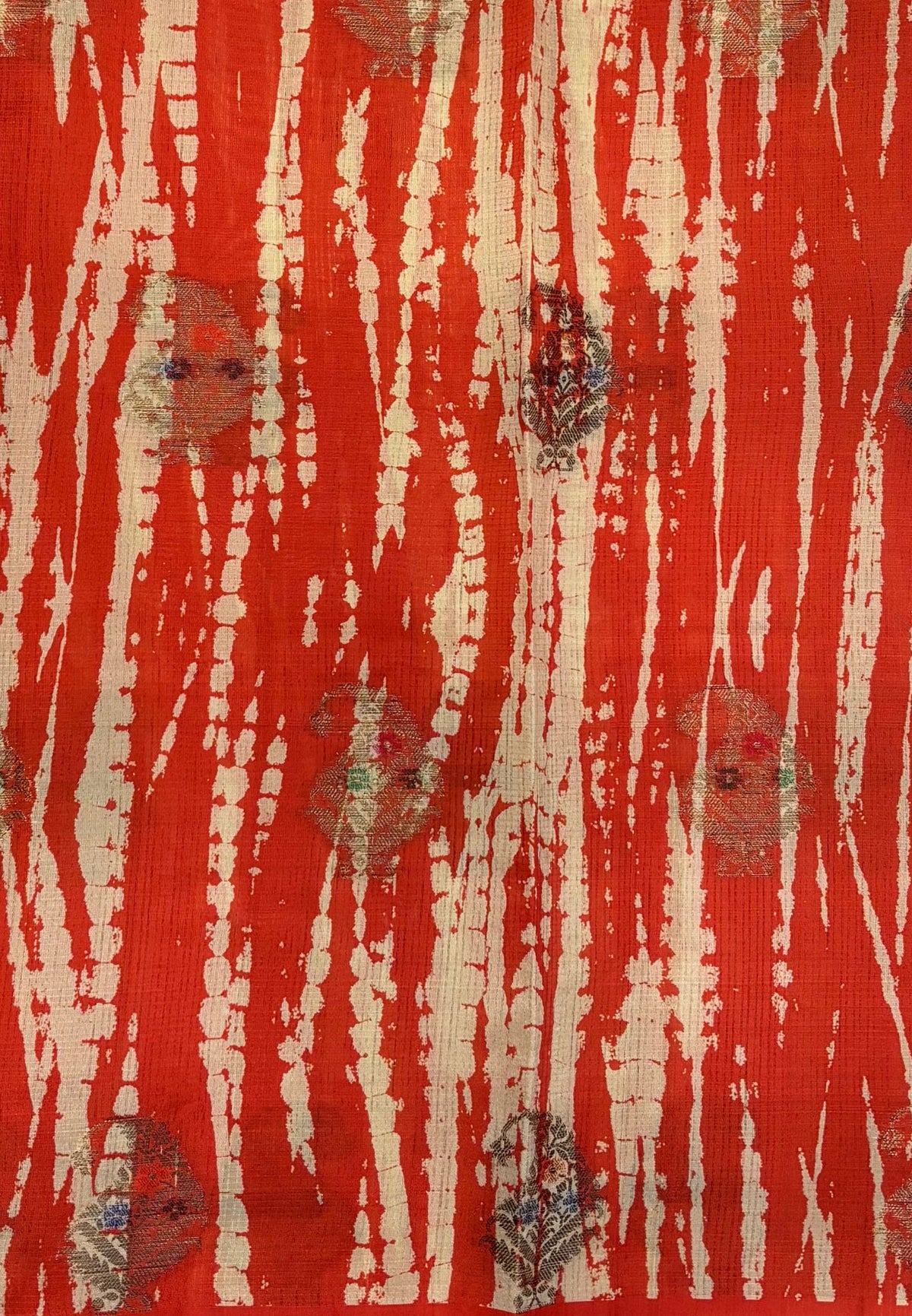 Tussar Saree-Orange in Leheriya Manga Motif Border