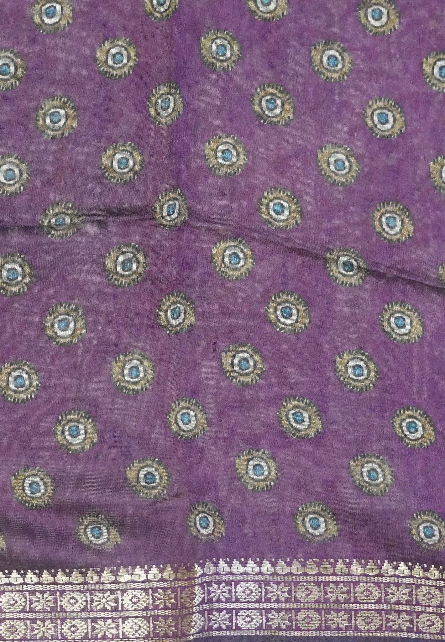 Malai Cotton Saree-Purple