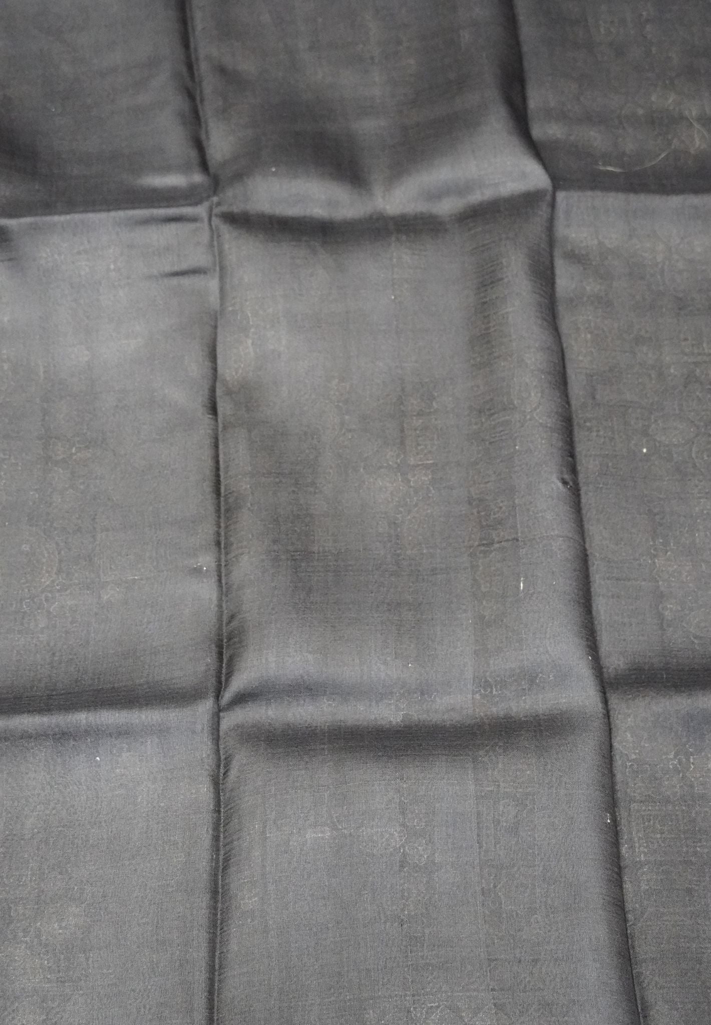 Pure Tussar Silk Saree – Black Ajrakh Print