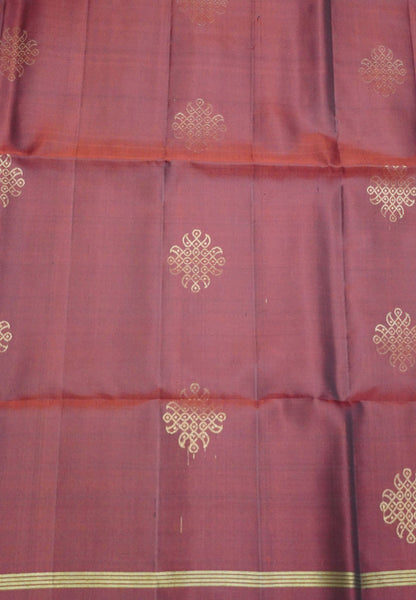 Soft Silk Saree with Kolam Weave - Maroon