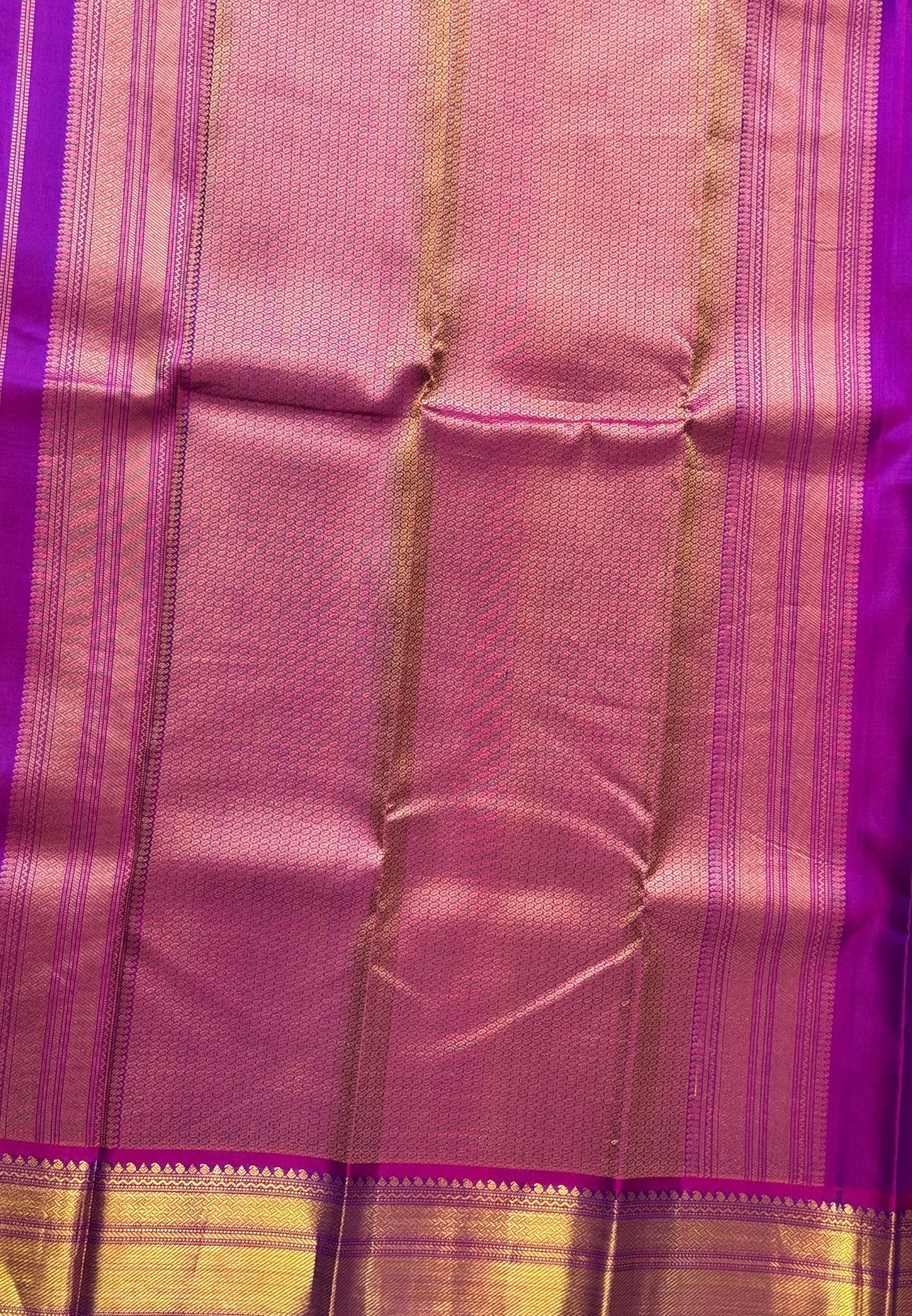 Pure Kanchipuram Silk Saree -Teal Green-Purple