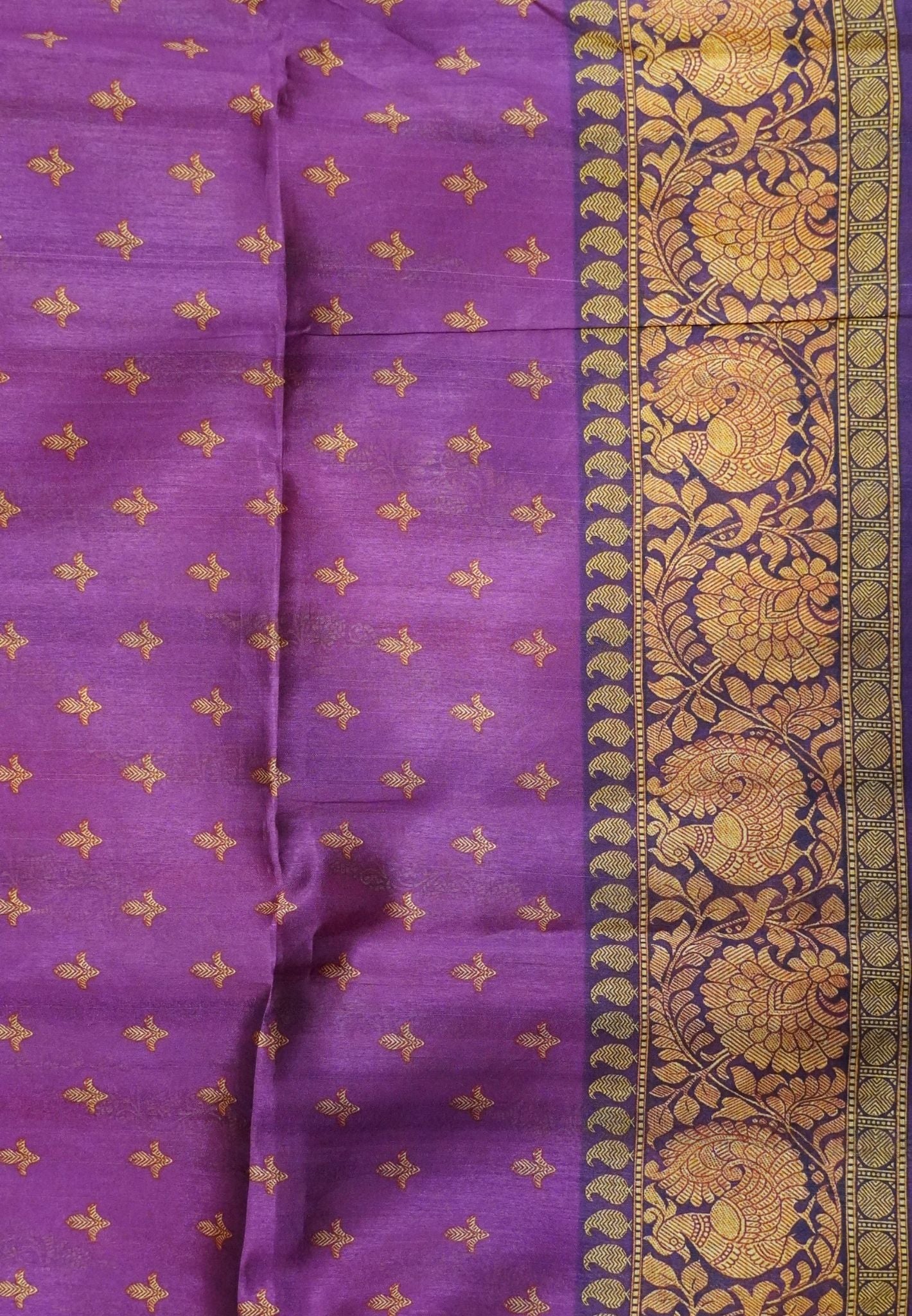 Tussar Saree-Red with Kalamkari Border
