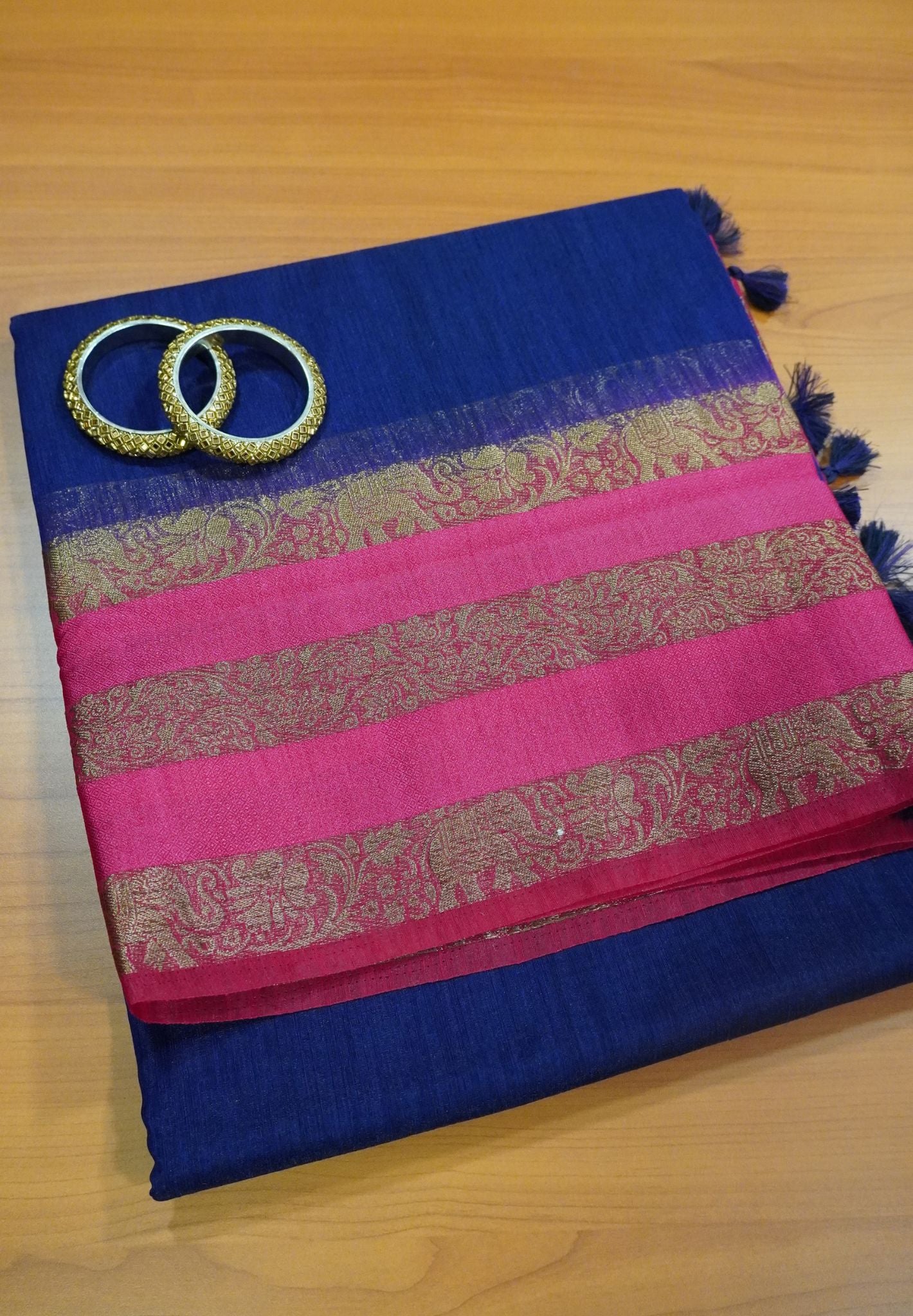 Bamboo Saree - Pentax Border Violet