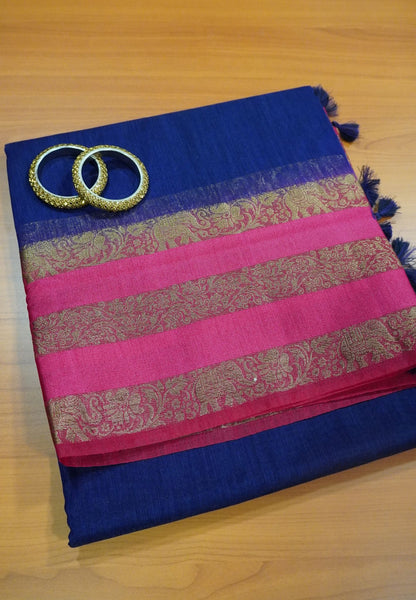 Bamboo Saree - Pentax Border Violet