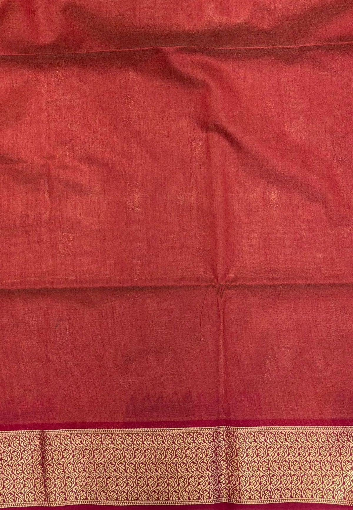Raw Silk Saree-Sandel In Brocade Floral Panel Border