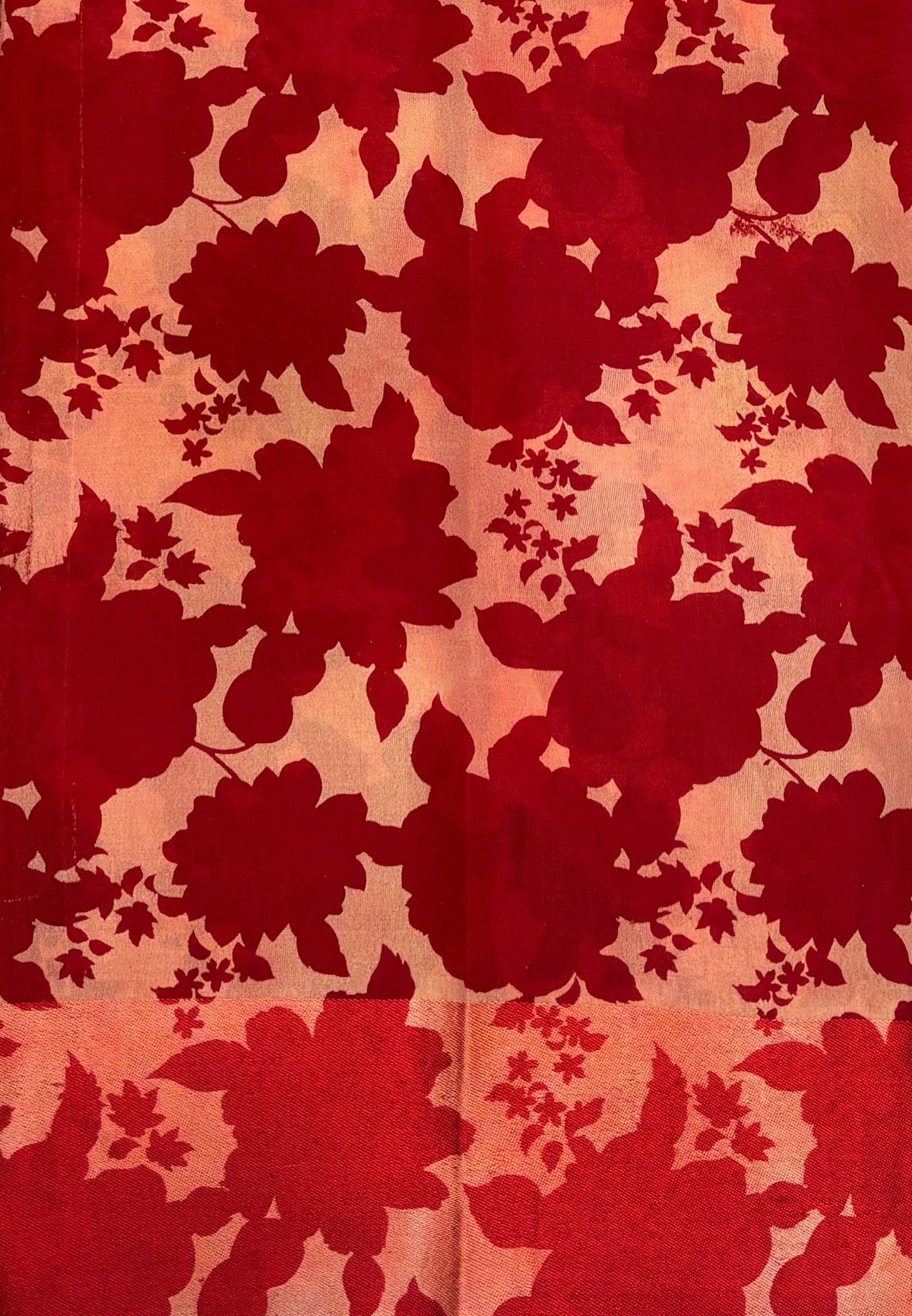 Soft Kora Tissue Saree-Redish Maroon in Floral Jaal Zari Border