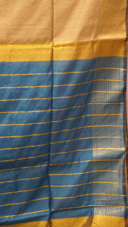 Maheswari Cotton Saree Lines-Grey