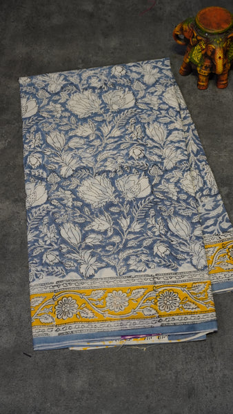 Mul Mul Cotton Saree Floral Print