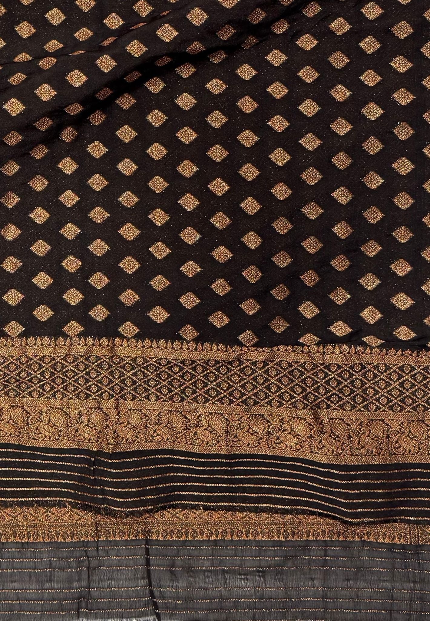 Banarasi Georgette Saree-Pink with Contrast Retapet Border