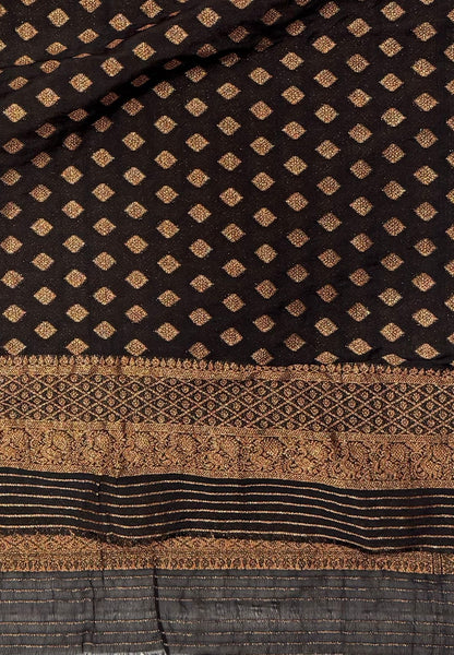 Banarasi Georgette Saree-Pink with Contrast Retapet Border