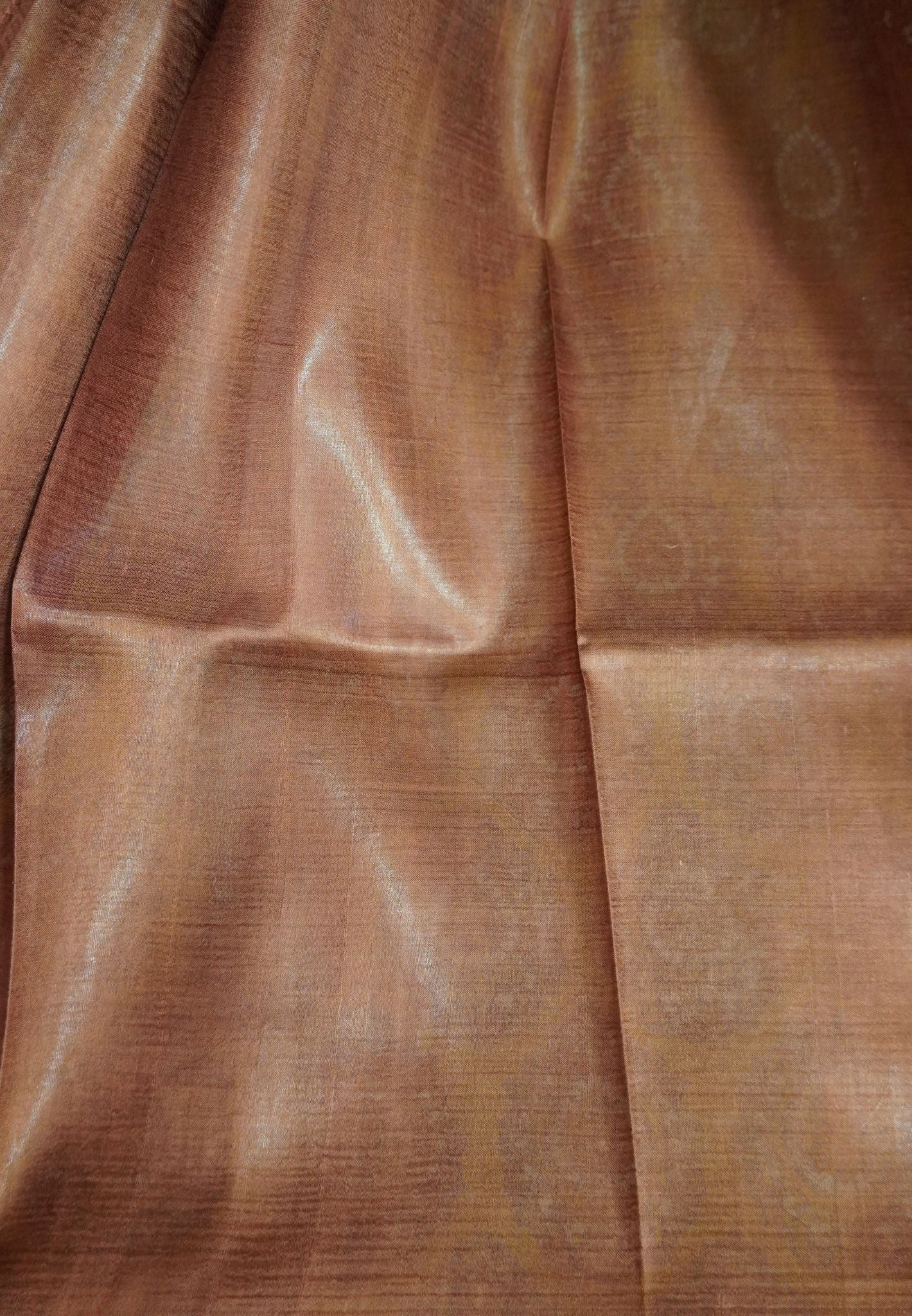 Pure Tussar Saree-Mustard in Ajrakh Pattern