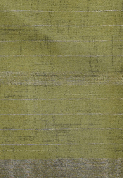 Korean Tussar Saree-Pastel Floral Artistic Weave-Green