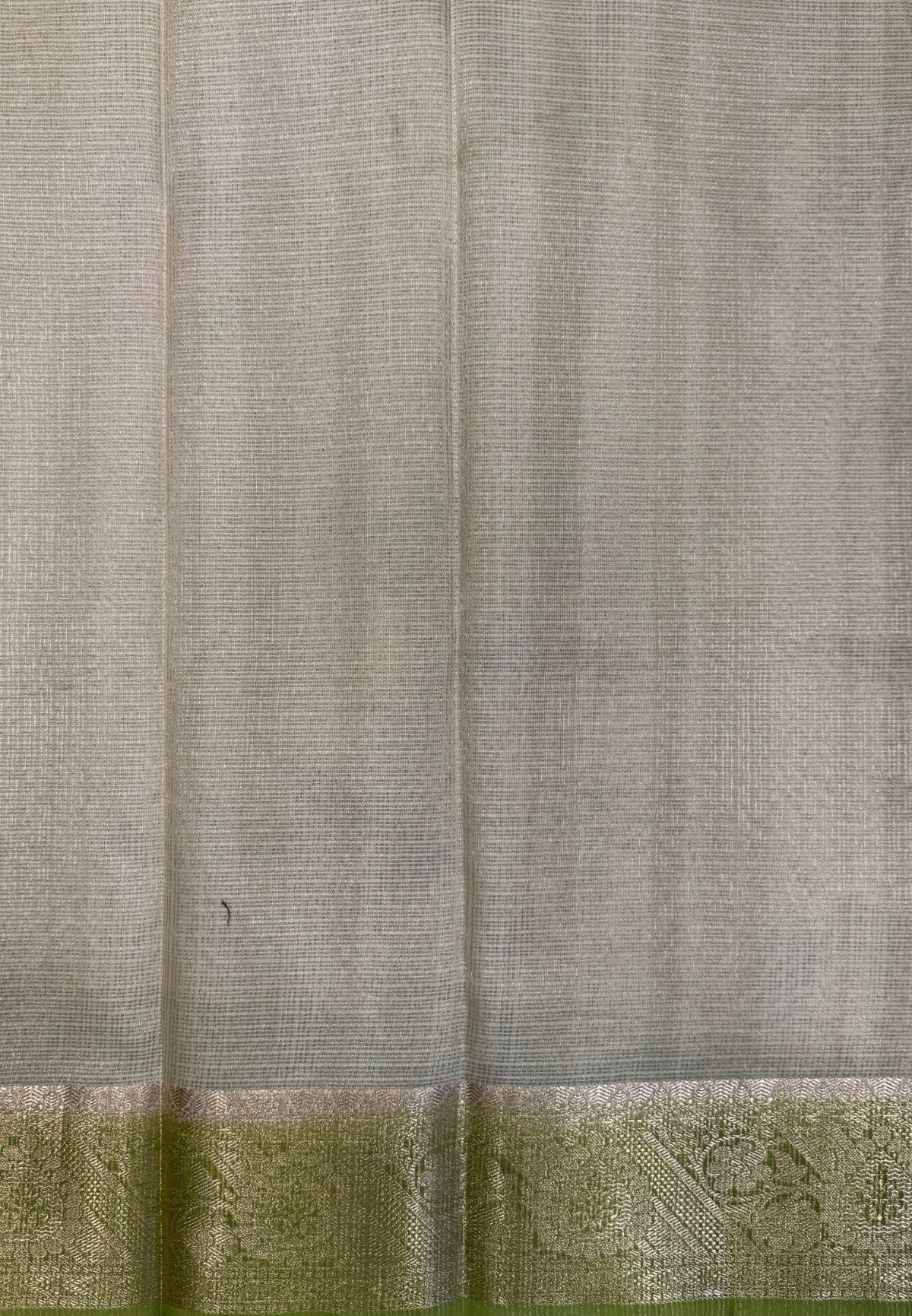 Kota Saree-Cream-Light Green In Floral Vine Zari Border