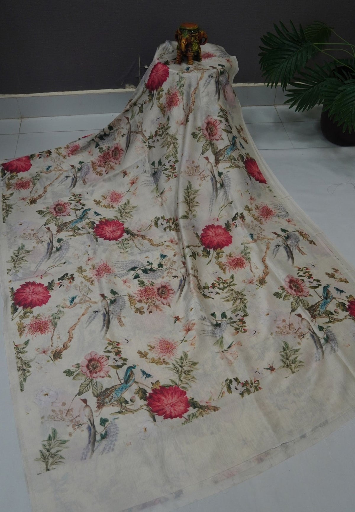 Premium Silk Saree-White