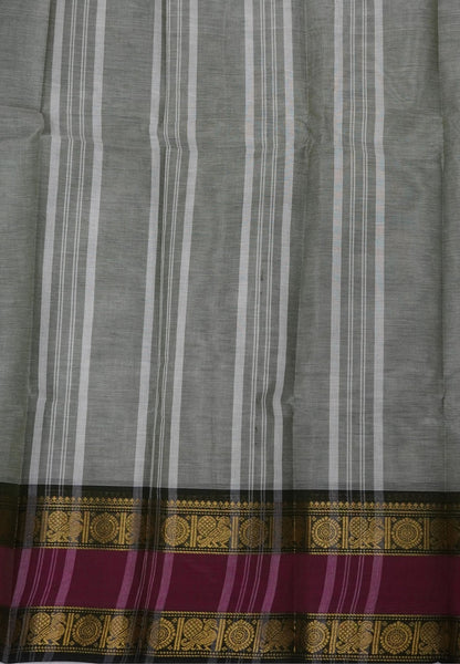 Kanchi Cotton Saree-Light Army Green with Retapet Border
