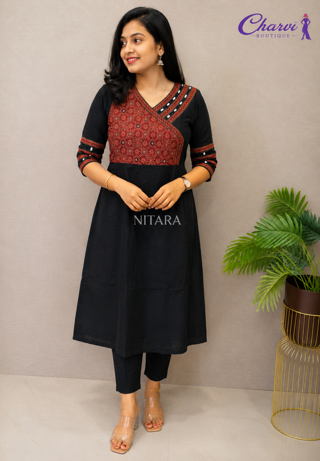 Kurti with Mirror Work