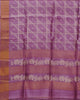 Pure Dark Lavendar Tussar Checked and Self Pallu with Tissue Border thumbnail