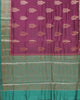 Pure Banarasi Saree Chiniya Silk and Contrast Ramar Green Pallu with Small Zari Border - Purple thumbnail