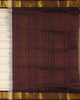 Pure Korvai White Checks Silk Cotton Saree and Brown Pallu with Butta Zari Border thumbnail
