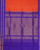 Pure Orange Gadwal Silk and Blue Pallu with Zari Woven Border thumbnail