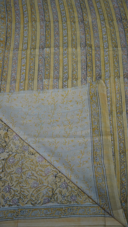 Mul Mul Cotton Saree Floral Print