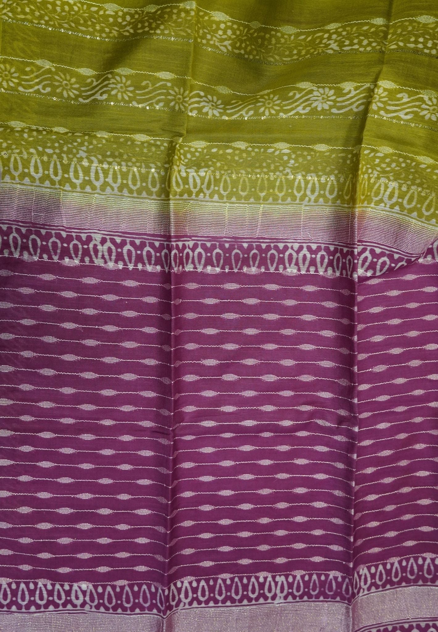 Bhagalpur Cotton Saree-Olive Green