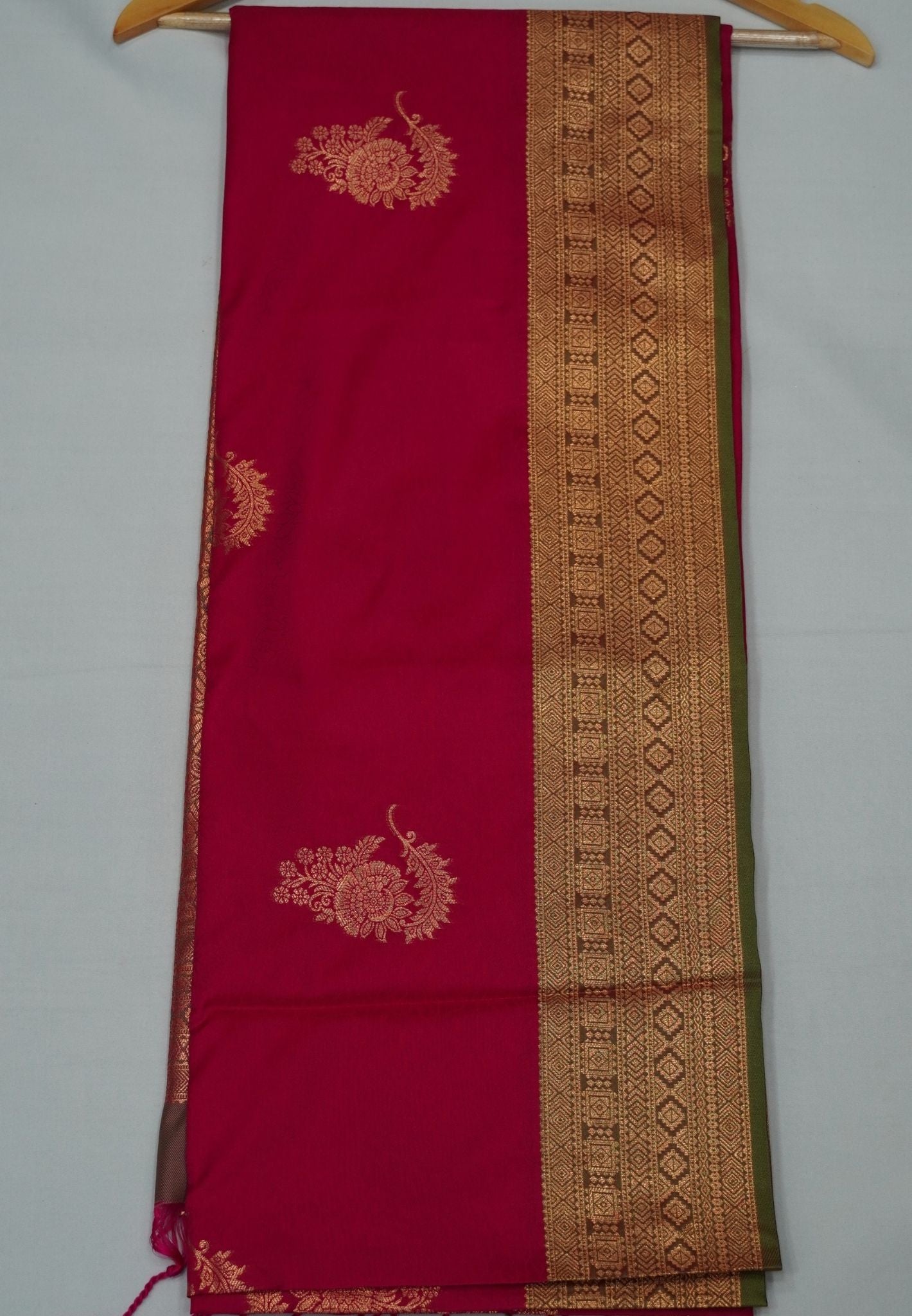 Semi Silk Saree-Rani Pink