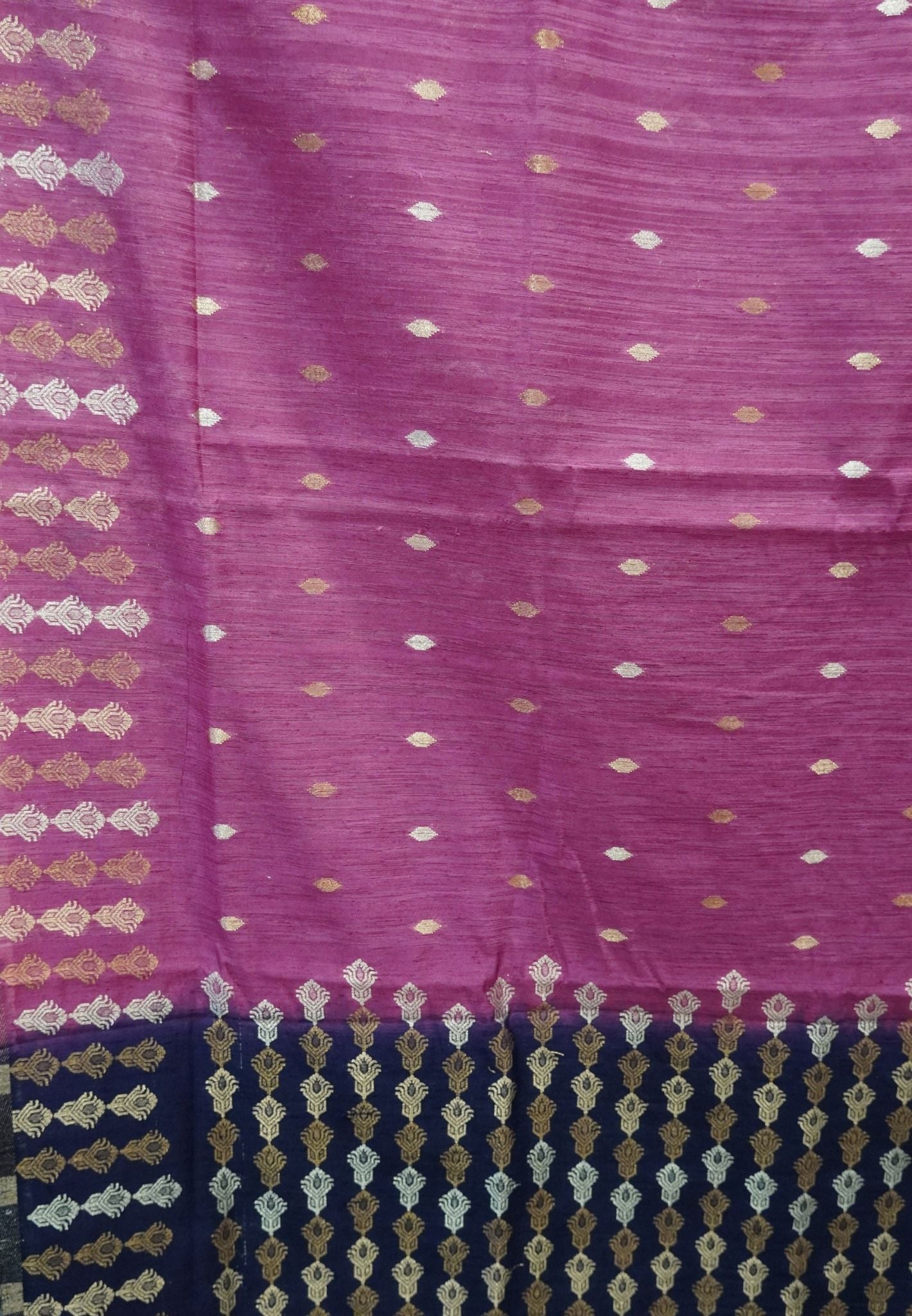 Semi  Tussar Saree - Purple