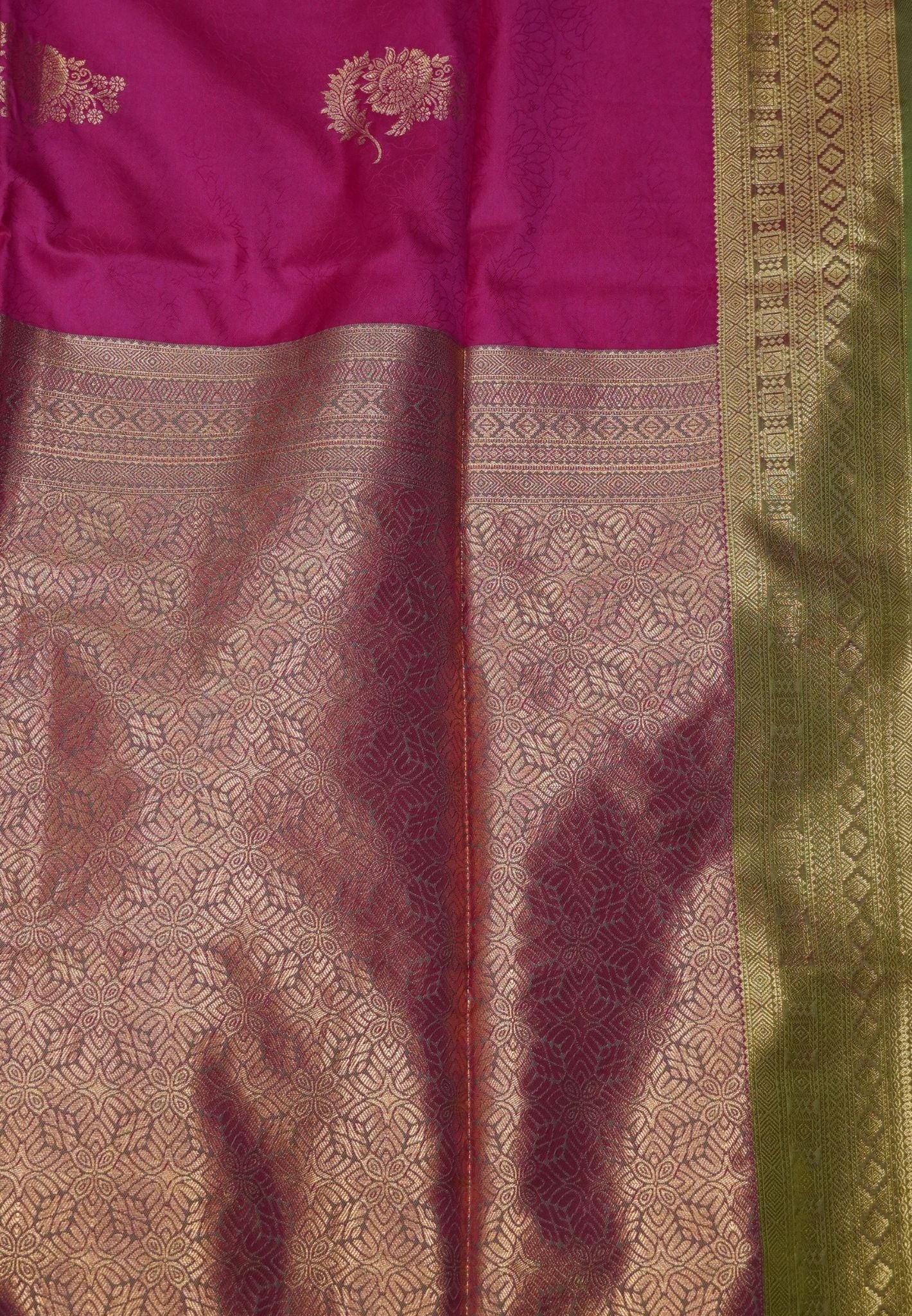 Semi Silk Saree-Rani Pink