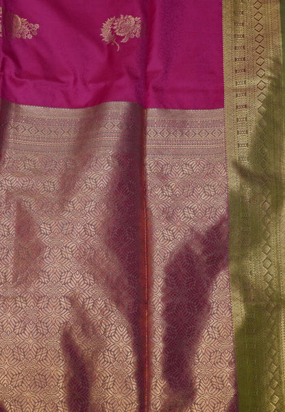 Semi Silk Saree-Rani Pink