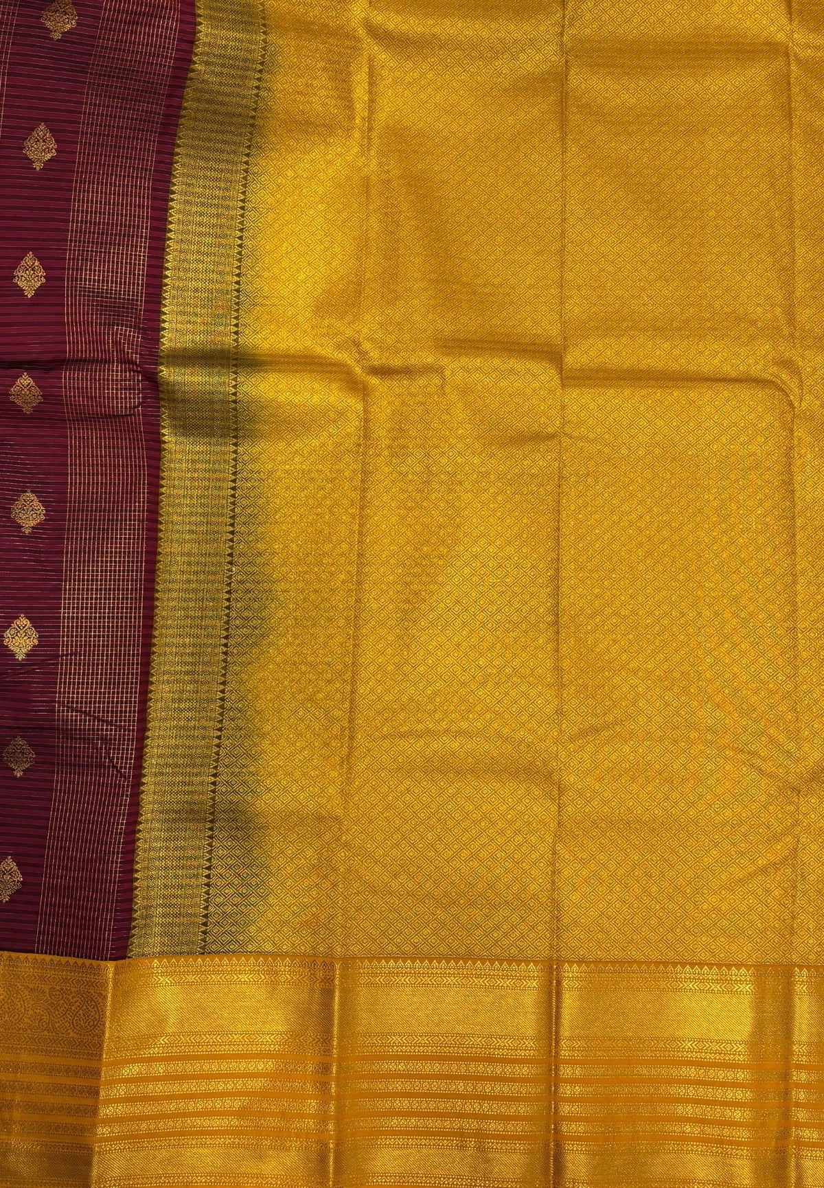 Budget Kanchipuram Saree-Maroon with Contrast Border