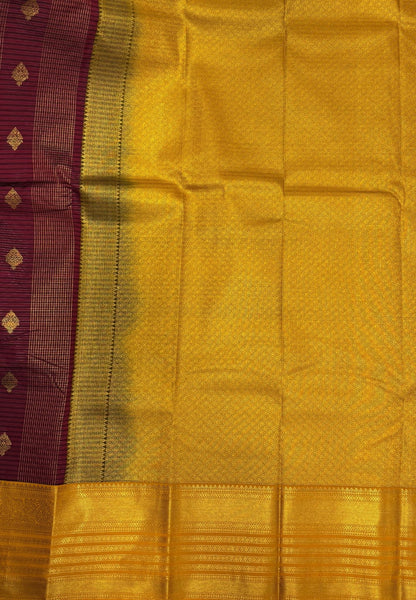 Budget Kanchipuram Saree-Maroon with Contrast Border