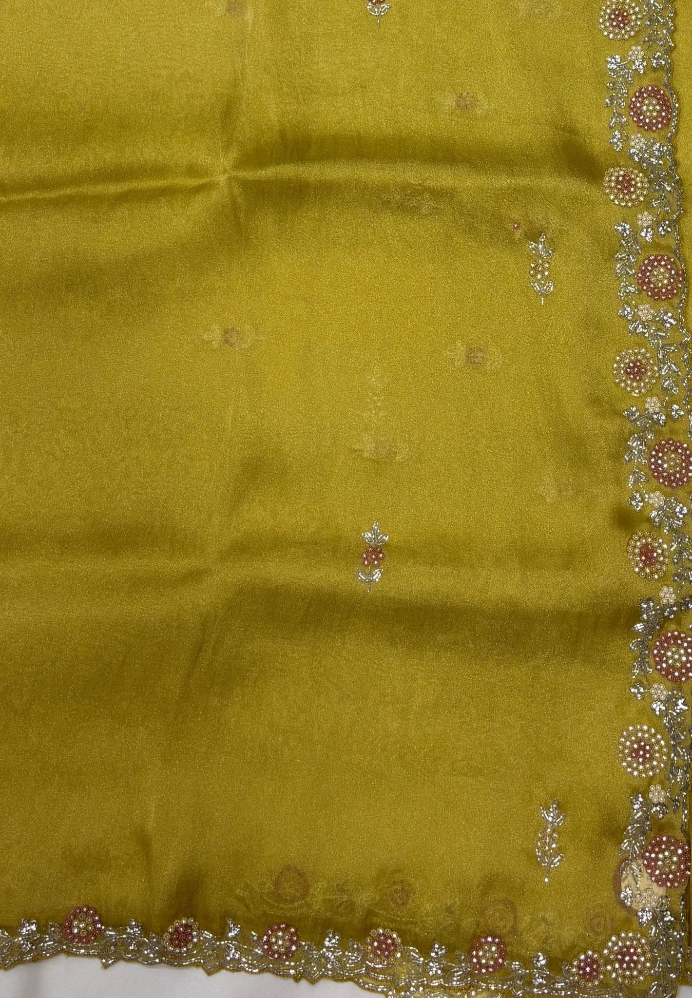 Designer Saree-Lime Green