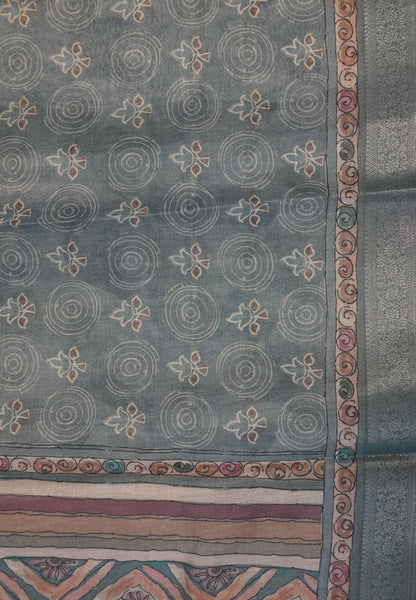 Tissue Kota Saree-Blue