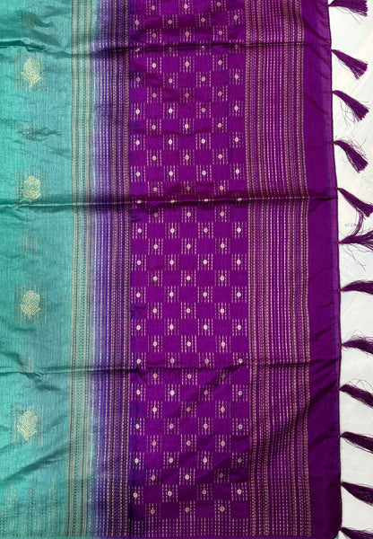 Chanderi Saree-Sea Green with Zari Lines