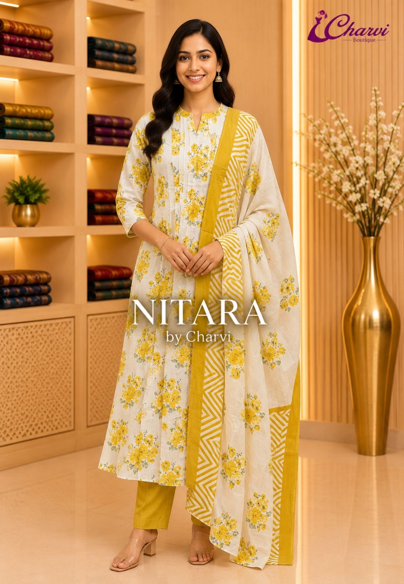 3Pcs Floral Salwar Suit