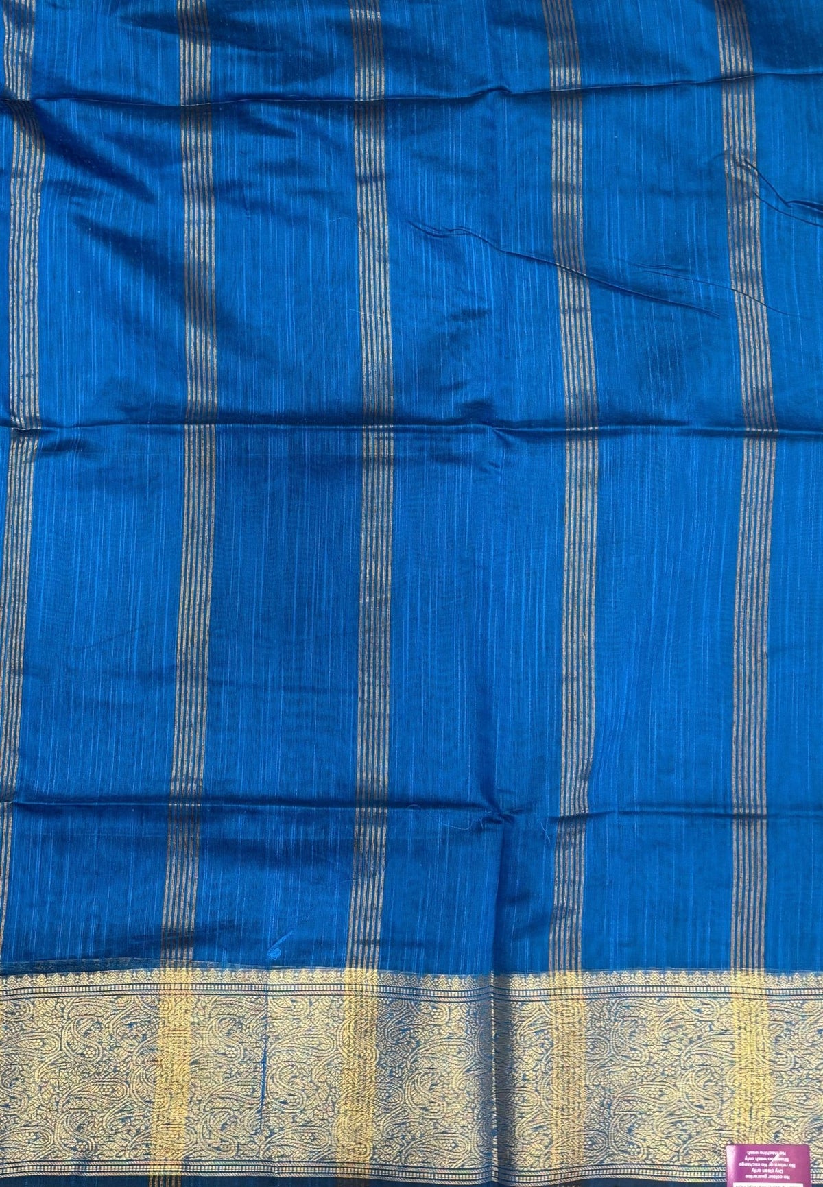 Handloom Silk Cotton Saree-Sulphate Blue In Manga Brocade Zari Border
