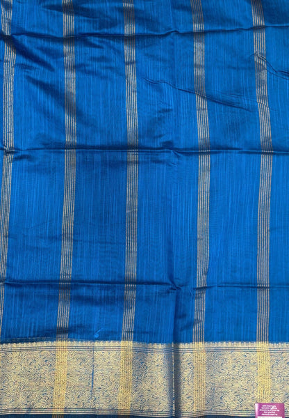 Handloom Silk Cotton Saree-Sulphate Blue In Manga Brocade Zari Border