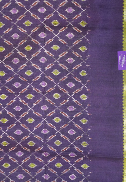 Semi Matka Tussar Saree-Light Green with Contrast Border and Zari Checks