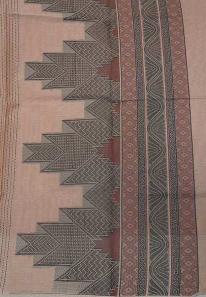 Cotton Saree-Sandal in Thread Work