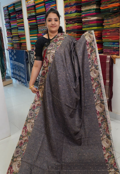 Tussar Saree - Bandini Grey