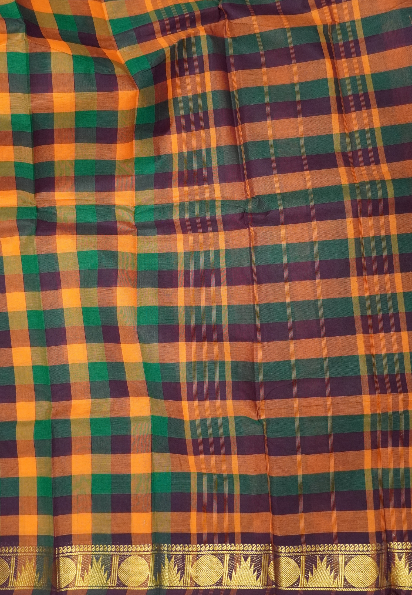 Chettinadu Cotton Saree-Arakku Palum Pazham Kattam
