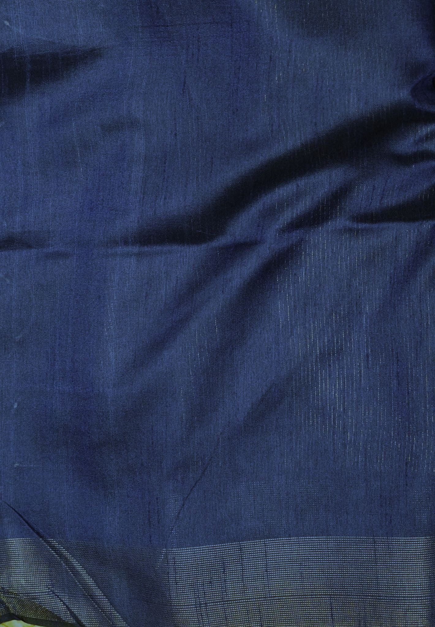 Semi Raw Silk Saree-Navy Blue in Checked Zari