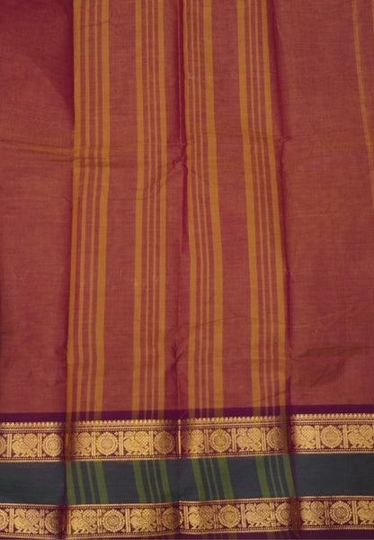 Kanchi Cotton Saree-Anar Red with Retapet Border