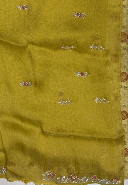 Designer Saree-Lime Green