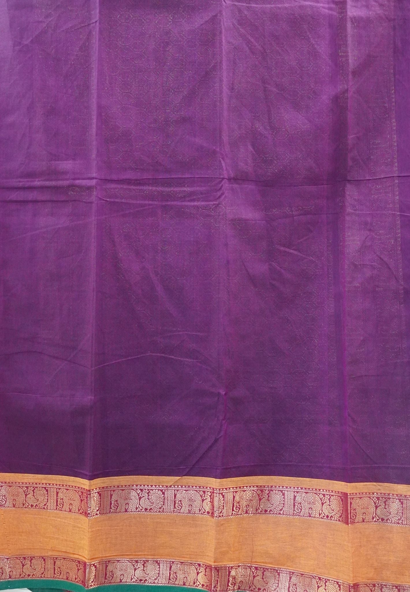 Chettinad Cotton Saree-Wine in Mayil Chakram Zari Checks with Retapett Border