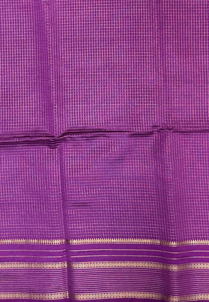 Mulberry Silk Saree-Sea Blue In Striped Zari With Contrast Border