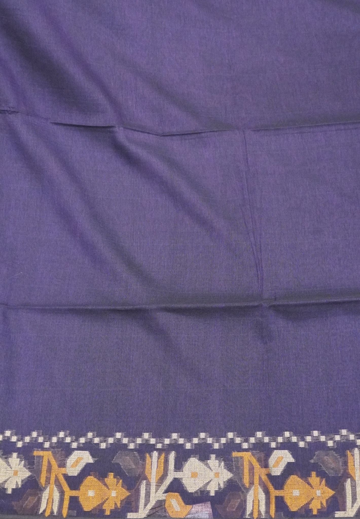 Handloom Cotton Saree-Purple Kalash Jamdhani Border